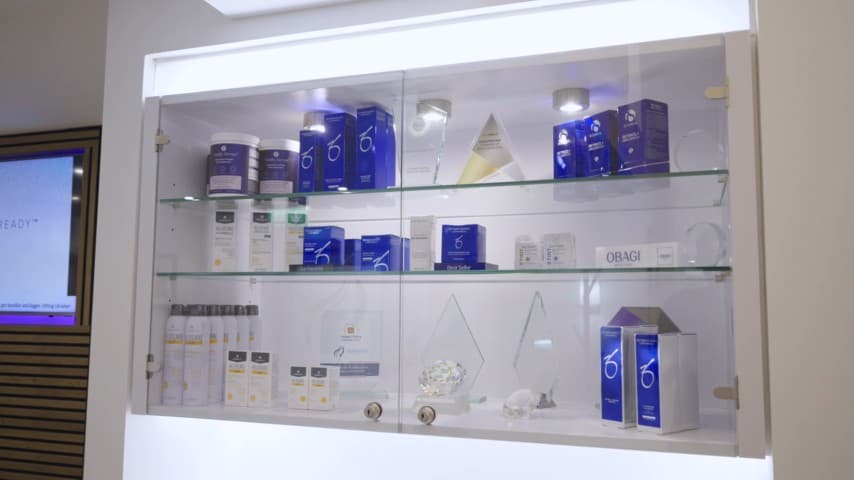 Medical-grade skincare products at Berkshire Aesthetics clinic